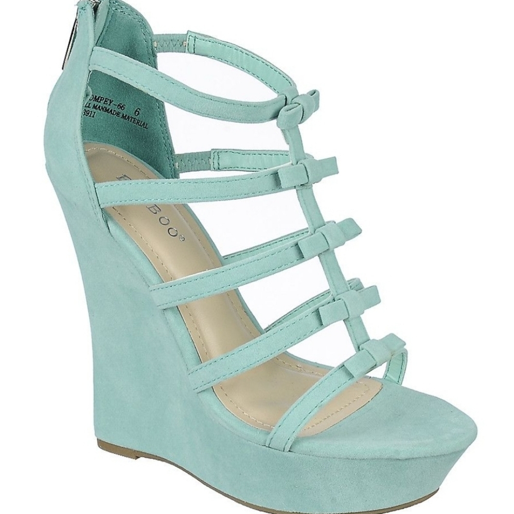 Bamboo Pompey-66 mint green wedge